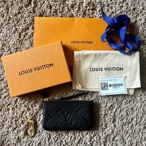 Louis Vuitton Monogram Empriente Leather Key Pouch Black